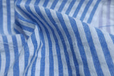 Royal Blue Recycled Seersucker Pinstripe Fabric