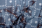 Indigo Cloud on Soft Tie Dye Print Cotton Chambray Fabric