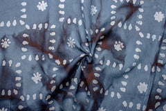 Indigo Cloud on Soft Tie Dye Print Cotton Chambray Fabric