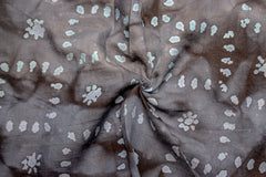 Grey Cloud on Soft Tie Dye Print Cotton Chambray Fabric