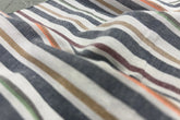Multicolour Recycled Seersucker Stripe Fabric (White Base)
