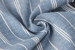 Royal Blue Ikat Stripe Cotton Fabric