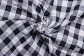 Black & White Recycled Seersucker Candy Check Recycled Yarn Fabric
