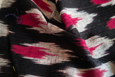 Black & Red Handloom Ikat Cotton Fabric