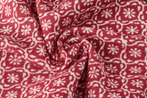Burgundy Orange Floral Print Viscose Crepe Fabric