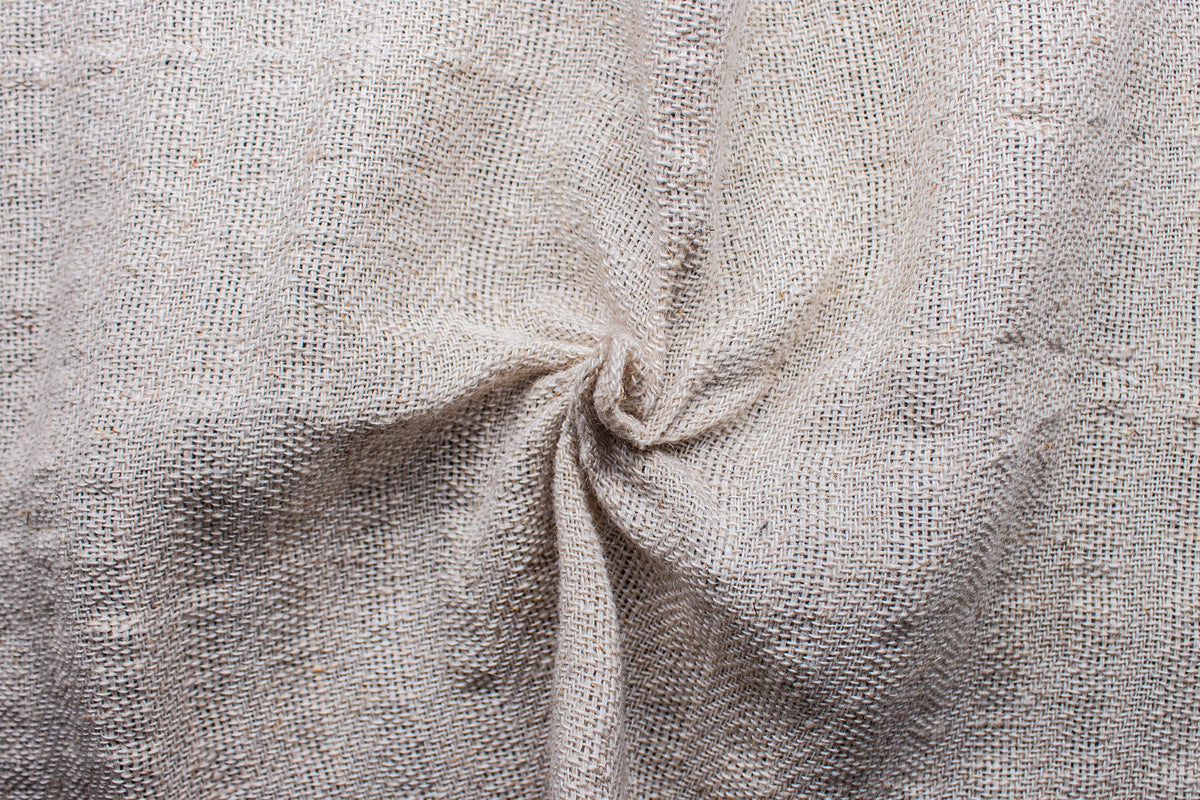Natural with Sheer Effect Dobby Stripe Cotton Linen Fabric