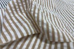 Beige Recycled Seersucker Pinstripe Fabric