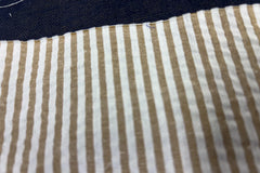 Beige Recycled Seersucker Pinstripe Fabric