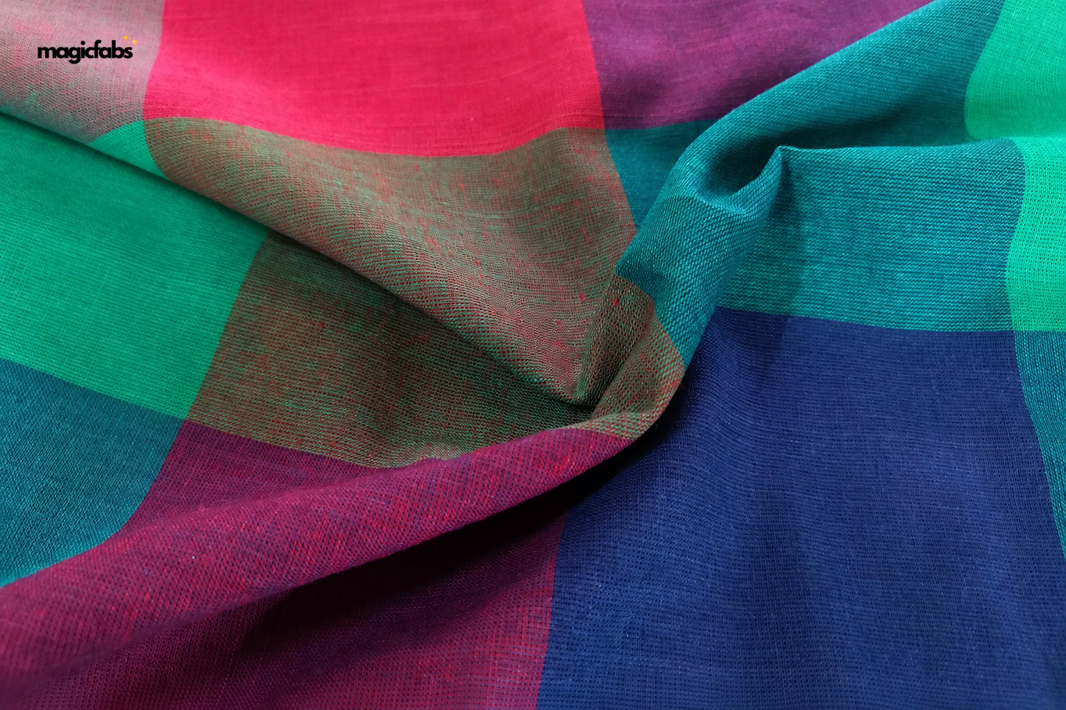 Multicolour Cotton Madras Checks Fabric