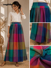 Multicolour Cotton Madras Checks Fabric