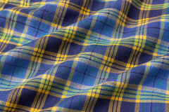 Blue & Yellow Powerloom Madras Check Cotton Fabric