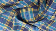 Blue & Yellow Powerloom Madras Check