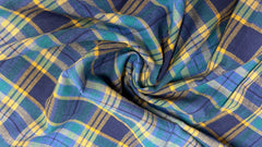 Blue & Yellow Powerloom Madras Check