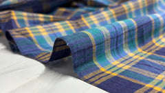 Blue & Yellow Powerloom Madras Check