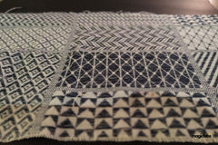 Navy Cotton Woven Patchwork Tribal Jacquard Fabric