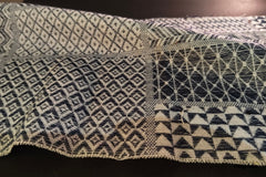 Navy Cotton Woven Patchwork Tribal Jacquard Fabric