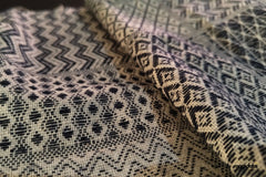 Navy Cotton Woven Patchwork Tribal Jacquard Fabric