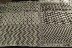 Green Cotton Woven Patchwork Tribal Jacquard Fabric
