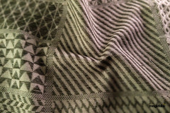 Green Cotton Woven Patchwork Tribal Jacquard Fabric