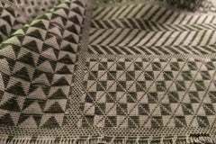 Green Cotton Woven Patchwork Tribal Jacquard Fabric