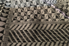 Grey Cotton Woven Patchwork Tribal Jacquard Fabric