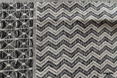 Grey Cotton Woven Patchwork Tribal Jacquard Fabric