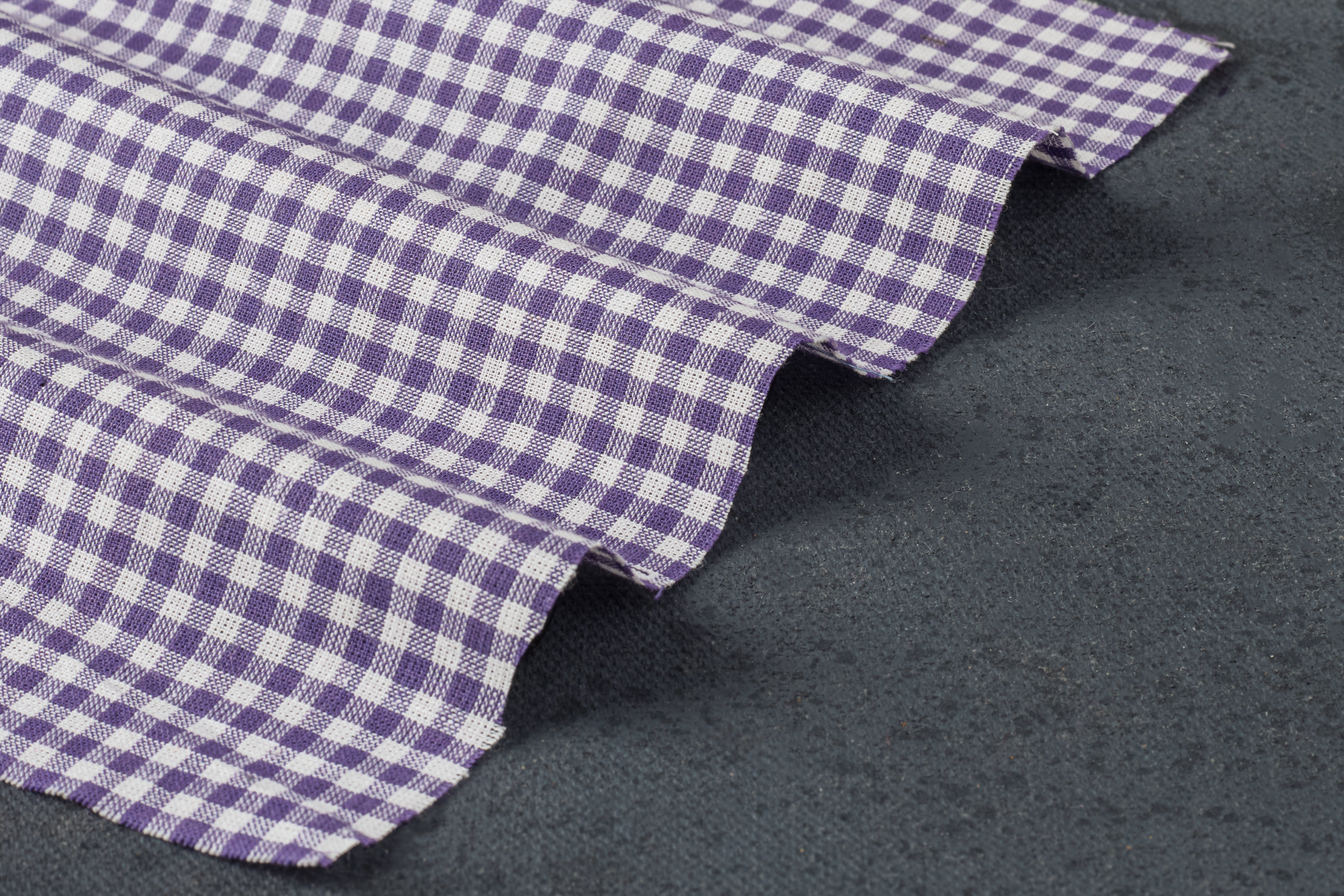 White & Lilac Gingham Check
