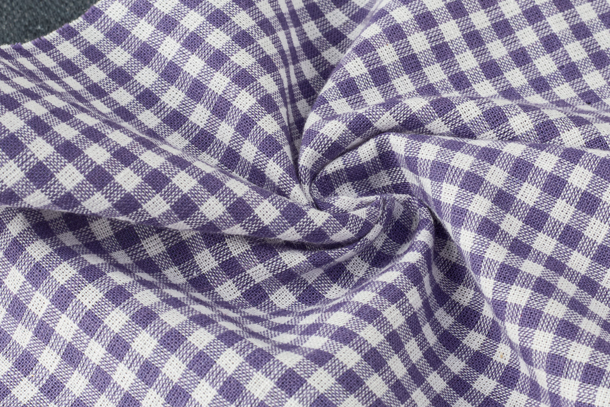 White & Lilac Gingham Check