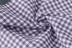 White & Lilac Gingham Check