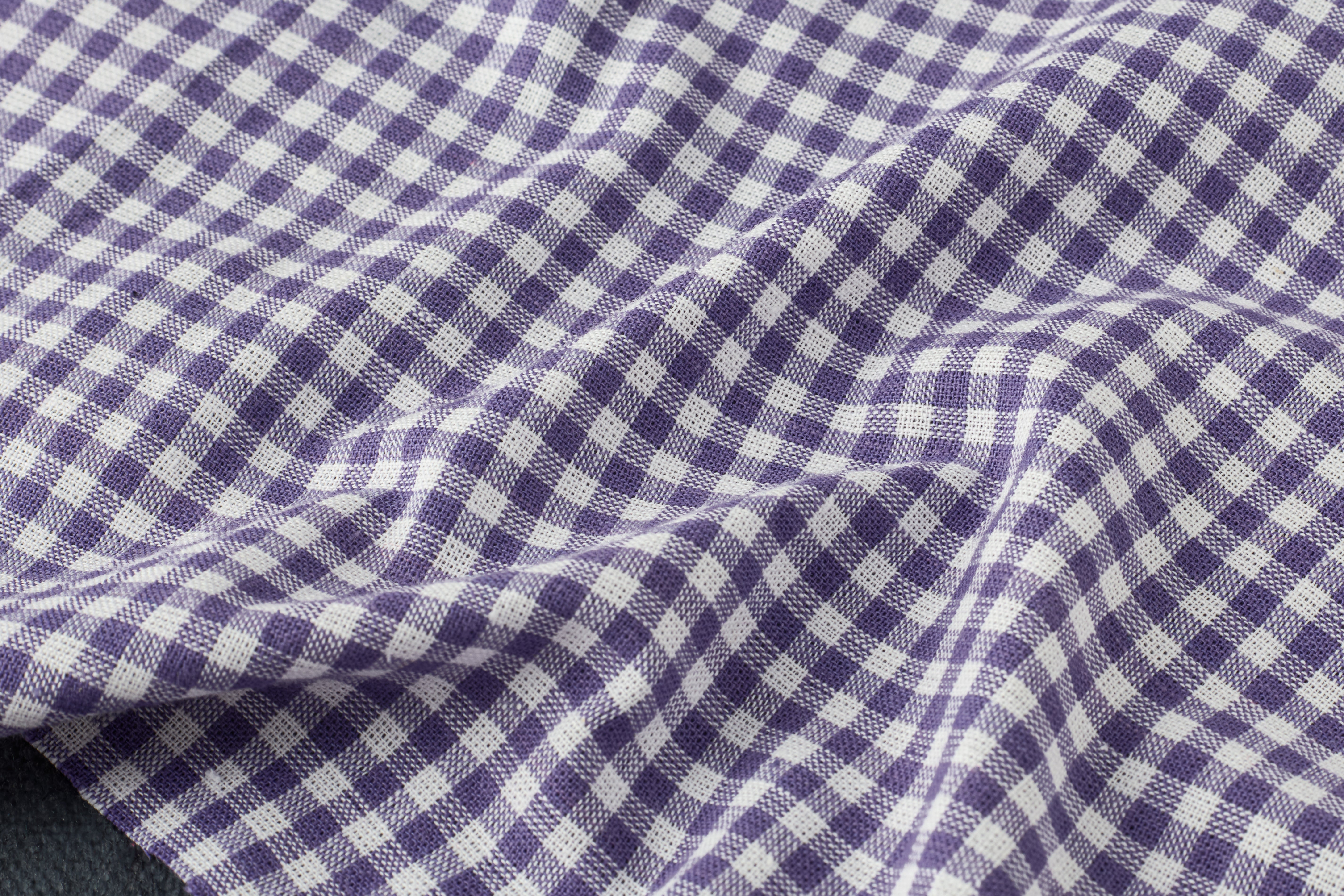 White & Lilac Gingham Check