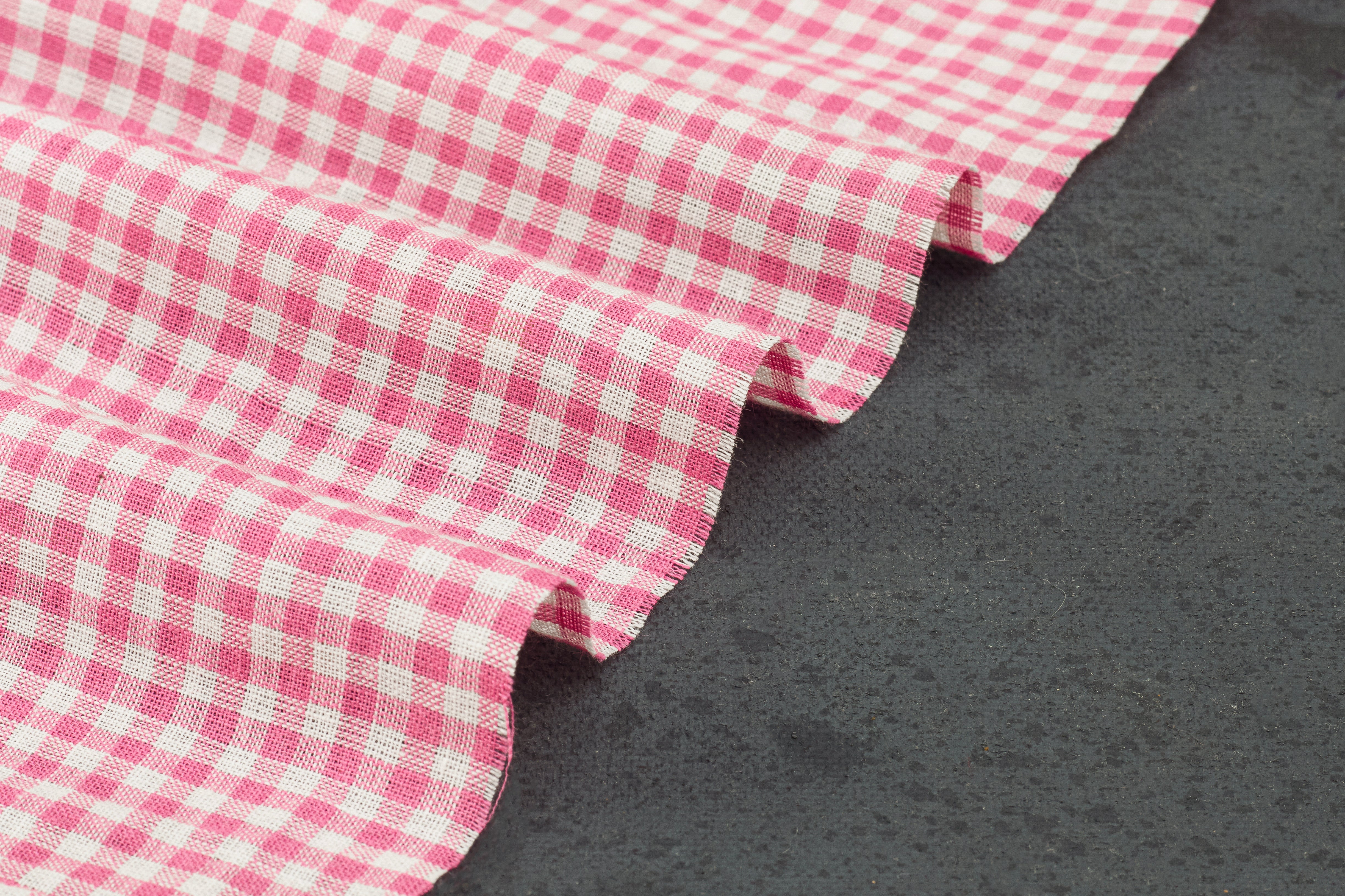 White & Pink Gingham Check