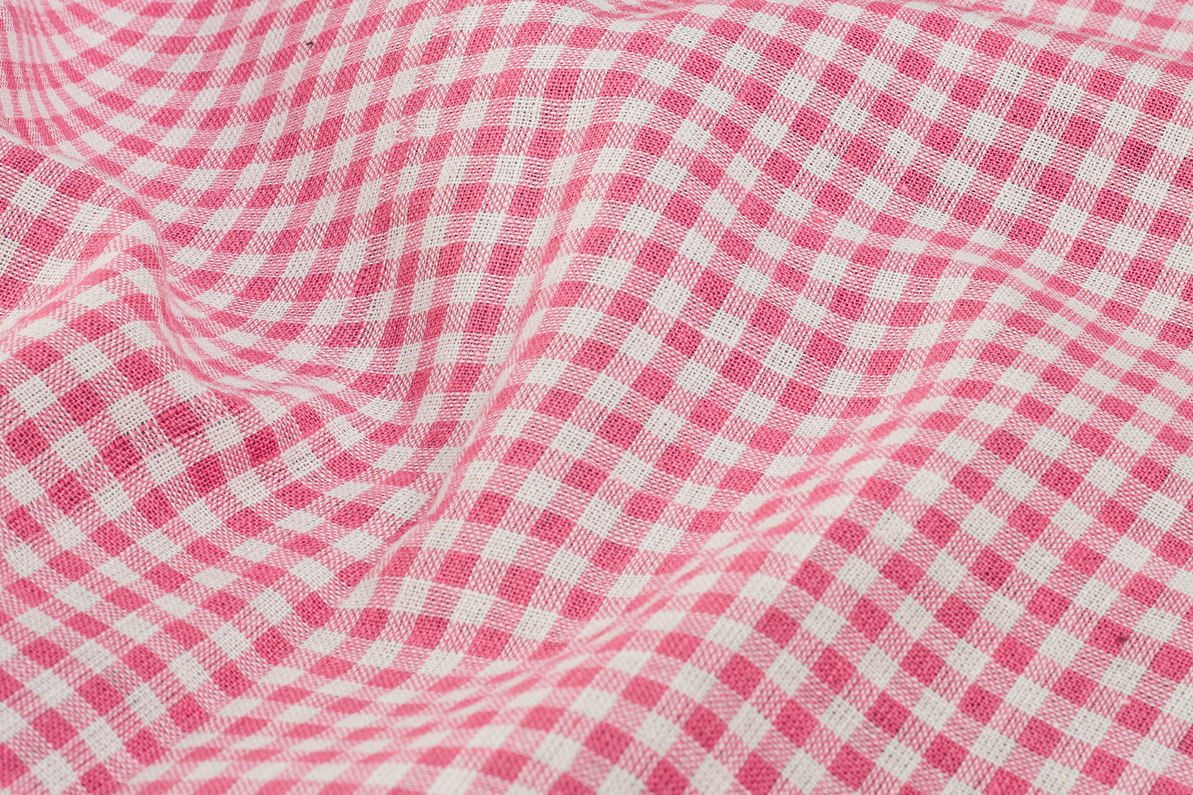 White & Pink Gingham Check