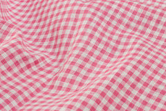 White & Pink Gingham Check Cotton Fabric