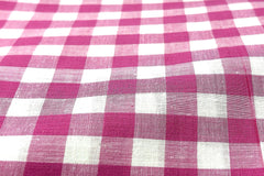 White & Pink Candy Check Cotton Fabric