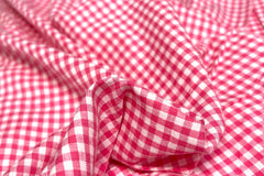 Pink & White Gingham Check Cotton Fabric