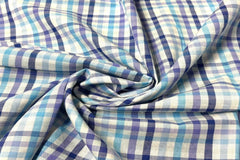 Multiple Blue Gingham Check Cotton Fabric