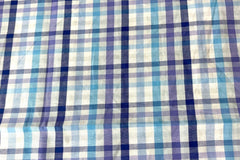 Multiple Blue Gingham Check Cotton Fabric