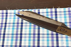 Multiple Blue Gingham Check Cotton Fabric