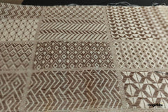 Brown Cotton Woven Patchwork Tribal Jacquard Fabric