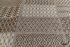 Brown Cotton Woven Patchwork Tribal Jacquard Fabric