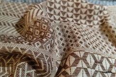 Brown Cotton Woven Patchwork Tribal Jacquard Fabric