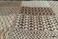 Brown Cotton Woven Patchwork Tribal Jacquard Fabric
