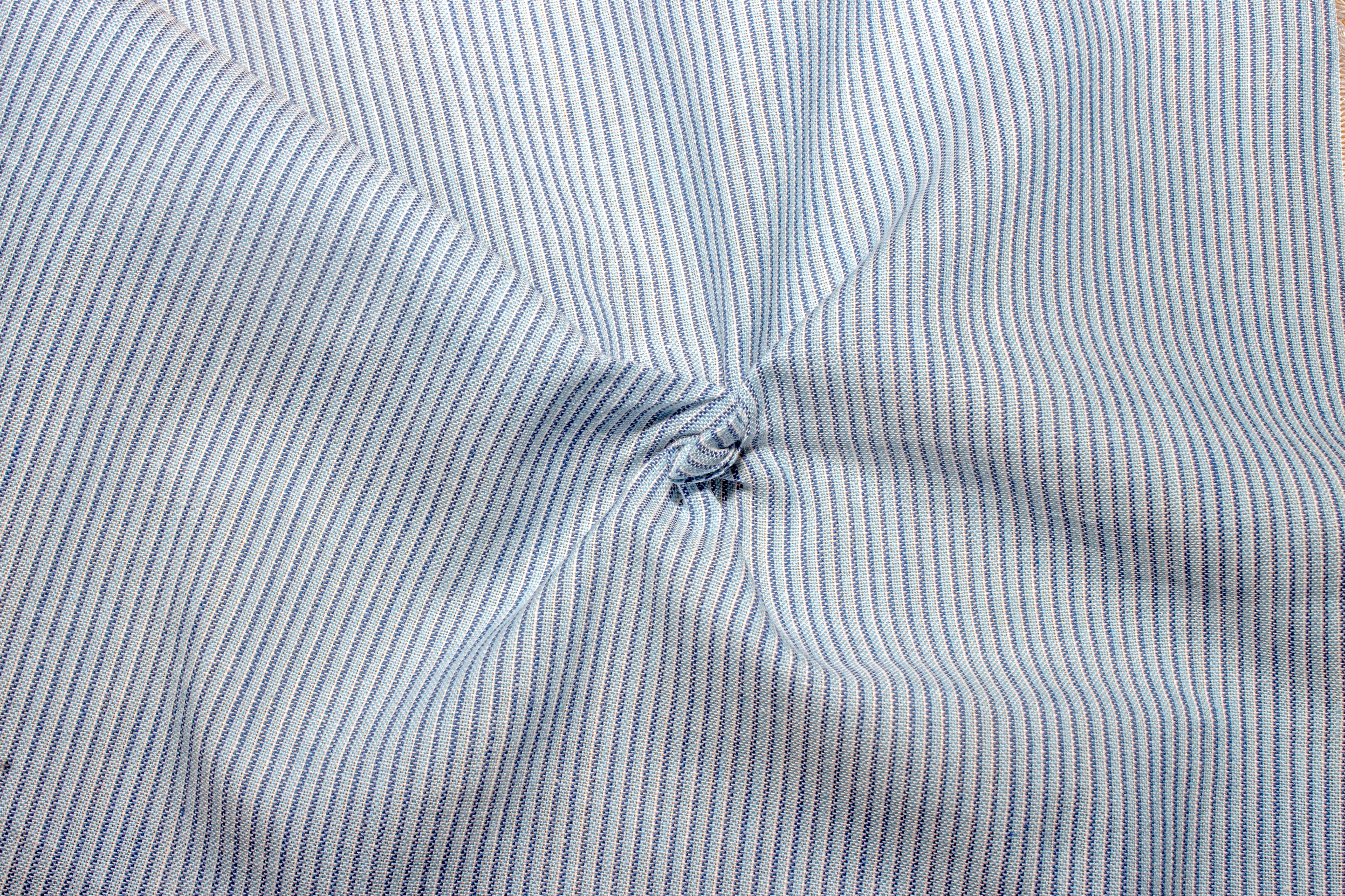 Light Blue & Navy Pin Stripe Cotton Fabric