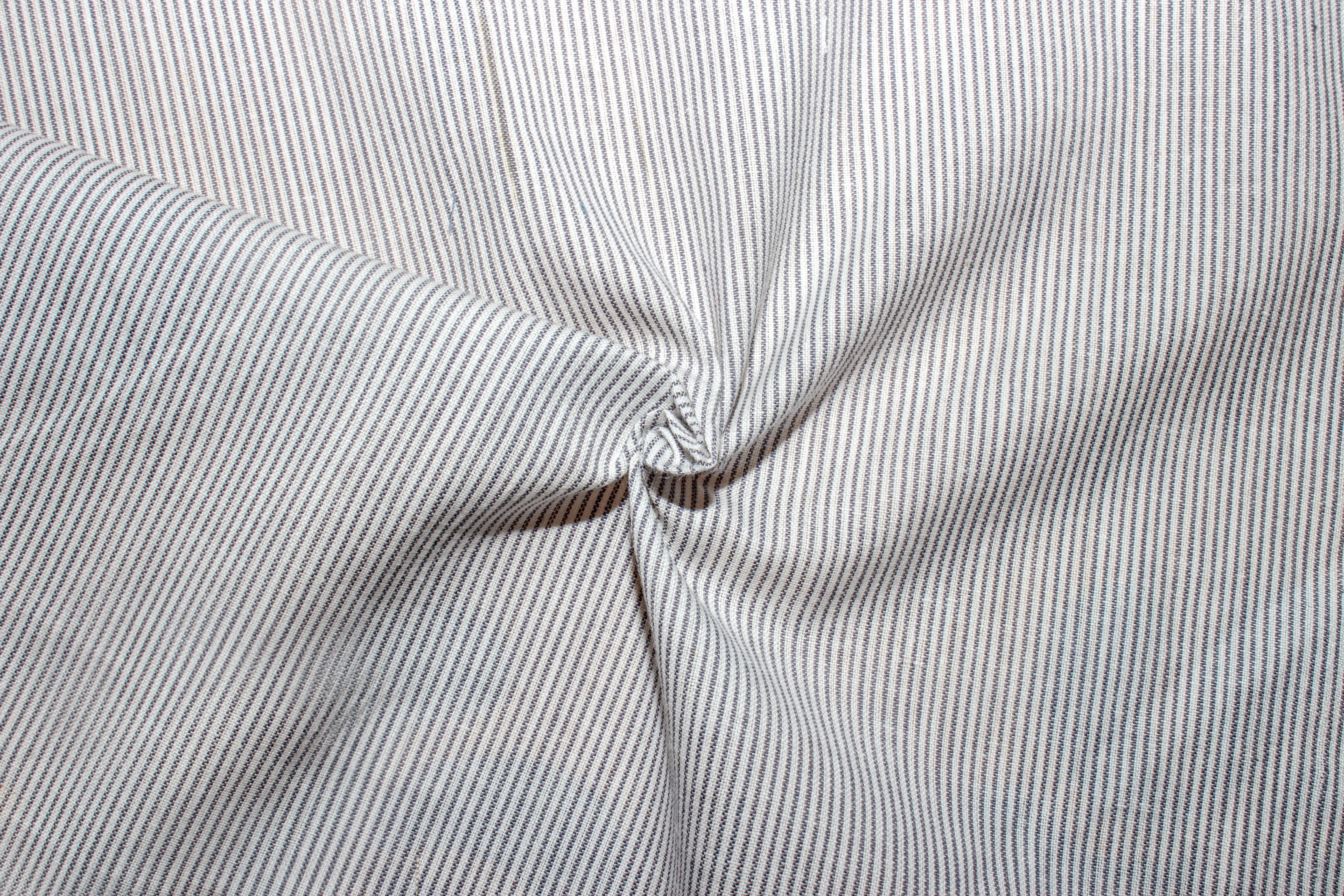 White & Dark Grey Pin Stripe Cotton Fabric