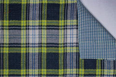 Fluroscent Green & Navy Tarton Check