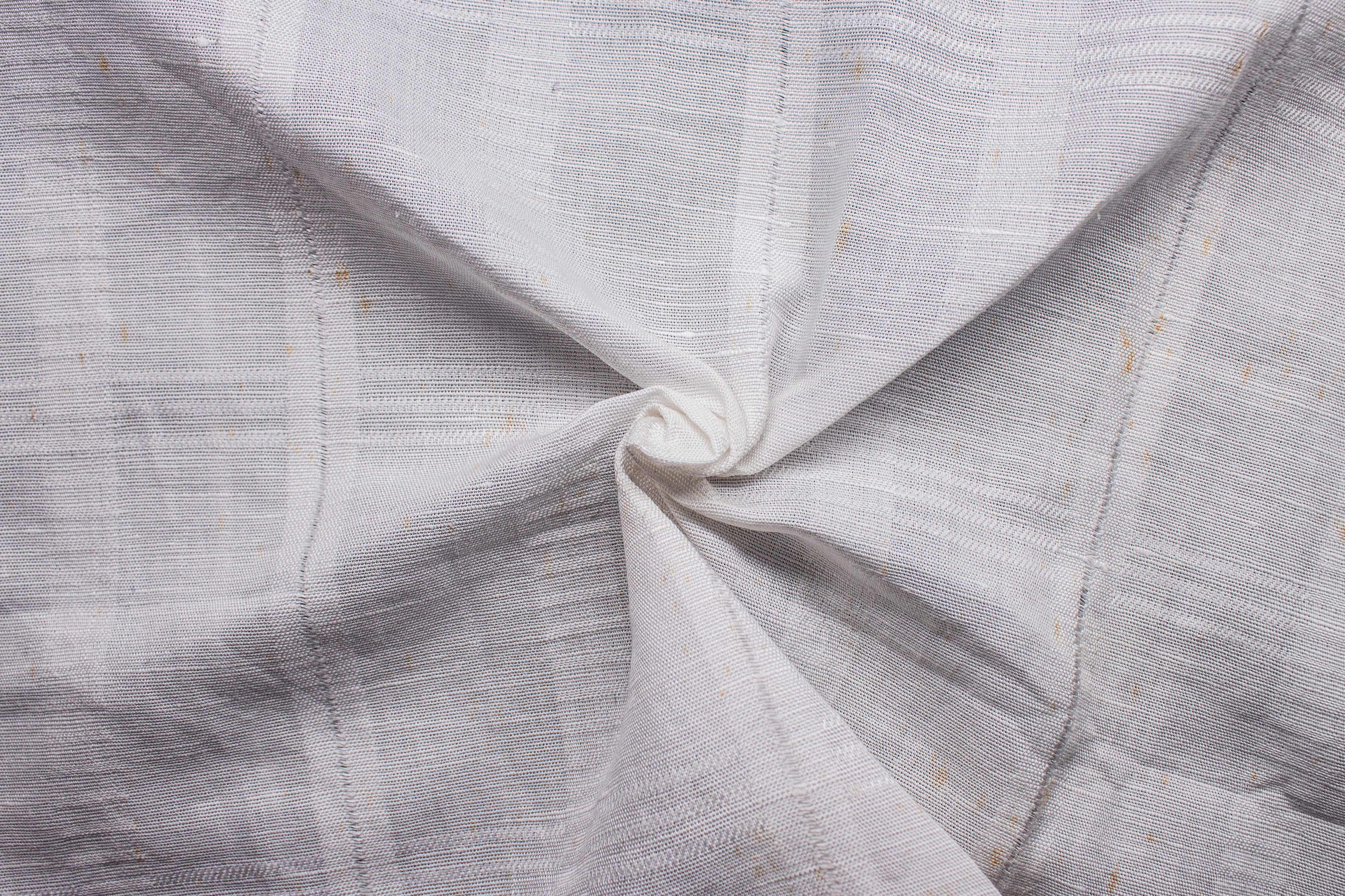 White Self Dobby Check Cotton Linen Fabric