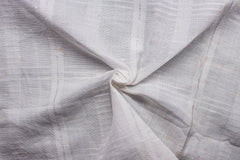 White Self Dobby Check Cotton Linen Fabric