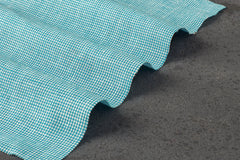 Turquoise & White Mini Houndstooth Cotton Fabric