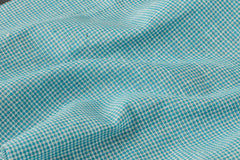 Turquoise & White Mini Houndstooth Cotton Fabric