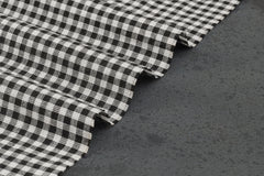 Black & White Gingham Check Cotton Fabric